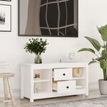 vidaXL Meuble TV Blanc 103x36 5x52 cm Bois de pin massif