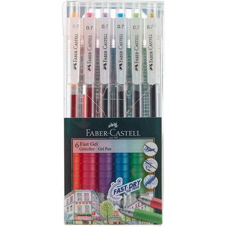 Set 6 stylos roller gel FABER-CASTELL