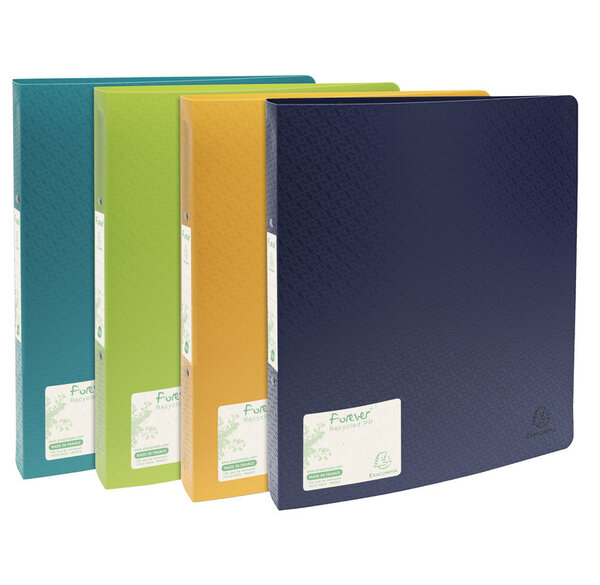 Classeur 2 anneaux 30mm polypropylène 7/10e forever pp - a4 maxi - couleurs assorties - x 10 - exacompta