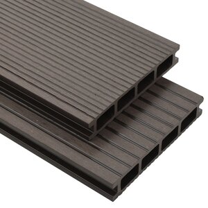 vidaXL Panneaux de terrasse creux WPC 40 m² 4 m Marron foncé