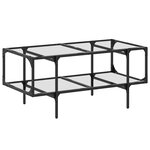 vidaXL Table basse avec dessus en verre transparent 98 5x50x45cm acier