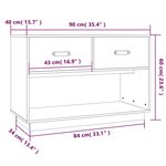 vidaXL Meuble TV Gris 90x40x60 cm Bois de pin massif
