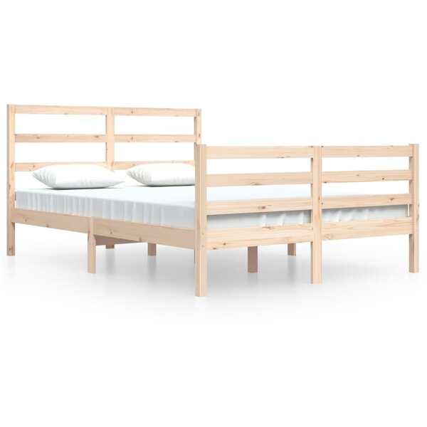 vidaXL Cadre de lit Bois de pin massif 140x200 cm