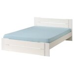 Lit adulte contemporain blanc 140 x 190 cm