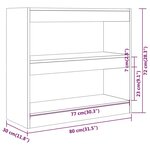 vidaXL Bibliothèque/Séparateur de pièce chêne fumé 80x30x72 cm