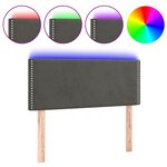 vidaXL Tête de lit à LED Gris foncé 100x5x78/88 cm Velours
