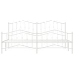 vidaXL Cadre de lit métal avec tête de lit/pied de lit blanc 193x203cm