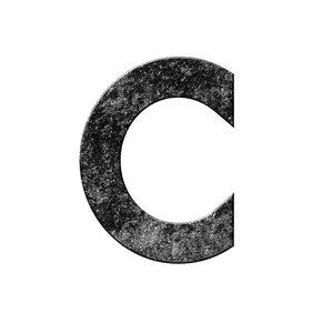 Numéro C - Numéro adhésif pour boîtes aux lettres- Pierre véritable 50 mm Galibot