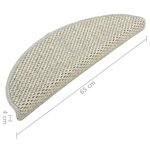 vidaXL Tapis d'escalier autocollants aspect sisal 15 Pièces 65x21x4 cm