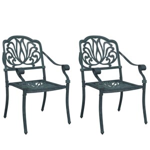 vidaXL Chaises de jardin lot de 2 vert aluminium coulé