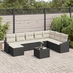 vidaXL Ensemble de salle à manger de jardin 8 pièces avec coussins en rattan poly
