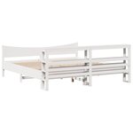 vidaXL Cadre de lit et tête de lit blanc 200x200 cm bois de pin massif