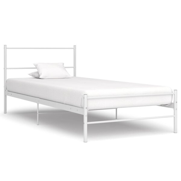 vidaXL Cadre de lit Blanc Métal 100 x 200 cm