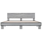 vidaXL Cadre de lit sonoma gris 180x200 cm bois d'ingénierie et métal
