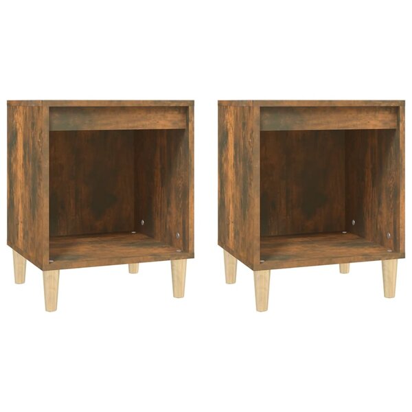 vidaXL Tables de chevet 2 Pièces Chêne fumé 40x35x50 cm