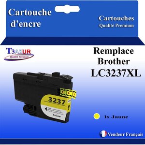 T3AZUR- Cartouche compatible avec Brother LC3237 XL Jaune pour Brother MFC-J5945DW MFC-J6945DW