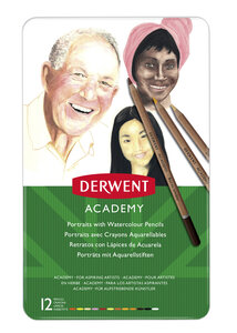 Crayons couleur aquarellables Derwent Academy x12 teintes chair