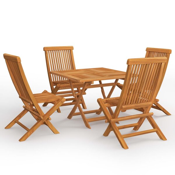 Salon de jardin meuble d'extérieur ensemble de mobilier 5 pièces bois de teck massif 02_0016577
