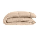 POYET MOTTE Couette Microfibre - 220 x 240 cm - Gris galet et Vert lac