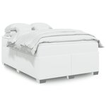 vidaXL Sommier à lattes de lit avec matelas Blanc 140x200cm Similicuir
