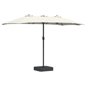 vidaXL Parasol de jardin Sable et anthracite 385 x 209 x 244 cm