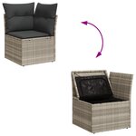 Ensemble de Canapé de Jardin vidaXL 8 Pièces avec Coussins Gris Clair Rattan