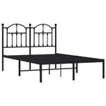 vidaXL Cadre de lit métal avec tête de lit noir 120x190 cm