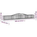 vidaXL Paniers à gabions arqués 7 Pièces 400x50x40/60 cm Fer galvanisé