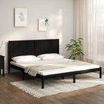 vidaXL Cadre de lit Noir Bois de pin massif 200x200 cm