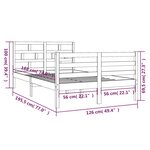 vidaXL Cadre de lit 120x190 cm Petit double Bois massif