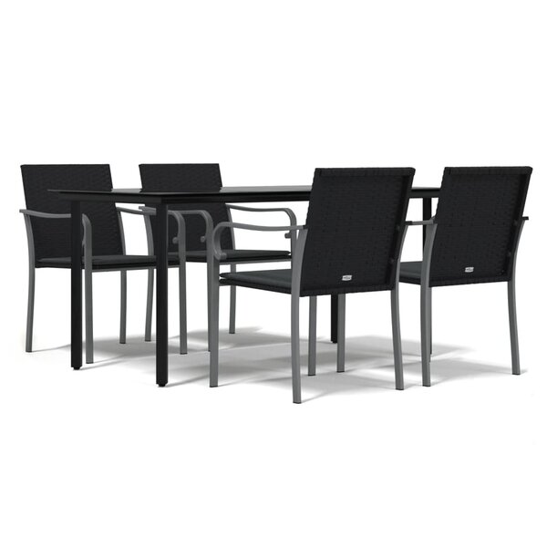 vidaXL Ensemble à manger de jardin 5 Pièces coussins résine tressée acier