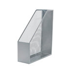 Porte-revues q-connect métal mesh maille métallique 250x79x289mm coloris argent