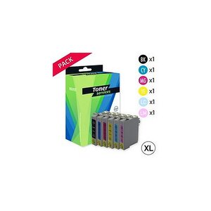 Compatible Epson T0807 Pack 6 Cartouches Noires/couleurs XL (Colibri)
