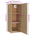 vidaXL Armoire suspendue Chêne sonoma 35x34x90 cm Bois d'ingénierie