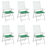 vidaXL Coussins de chaise jardin lot de 6 vert 50x50x3 cm tissu oxford