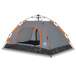 vidaXL Tente de camping 3 personnes orange libération rapide