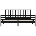 vidaXL Cadre de lit avec tête de lit noir 200x200 cm bois massif