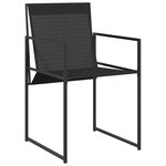 vidaXL Ensemble à manger de jardin 11 Pièces noir textilène