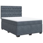 vidaXL Sommier à lattes de lit et matelas Gris foncé 140x190cm Velours