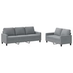 vidaXL Ensemble de canapés 2 Pièces avec coussins Gris clair Tissu