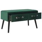 vidaXL Banc avec tiroirs 80 cm Vert Velours