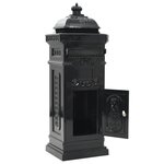 Boîte aux lettres à pilier aluminium vintage antirouille noir 02_0041554