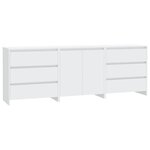 vidaXL Buffets 3 Pièces Blanc Bois d'ingénierie