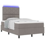 vidaXL Lit à ressorts avec matelas et LED Taupe 120x190 cm Tissu