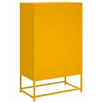 vidaXL Buffet haut jaune moutarde 68 5x39x111 5cm acier laminé à froid