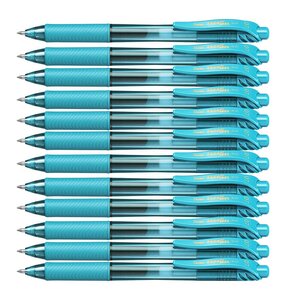 Stylo roller à encre gel EnerGel-X BL107 turquoise x 12 PENTEL