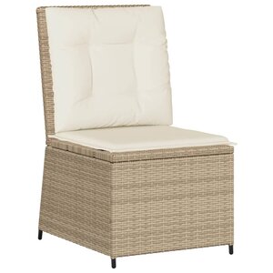 vidaXL Canapé inclinable de jardin avec coussins beige résine tressée