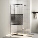 vidaXL Paroi de douche avec verre ESG transparent 115x195 cm Noir