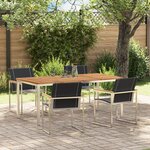 Ensemble de salle à manger de jardin 5 pièces en bois d'acacia vidaXL