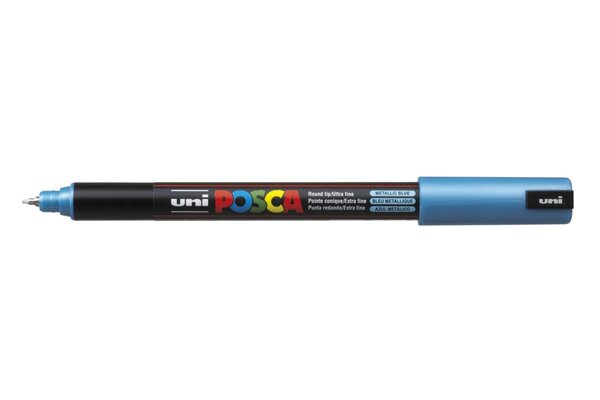 Marqueur pointe calibrée extra-fine pc1mr 0 7mm bleu métal x 12 POSCA